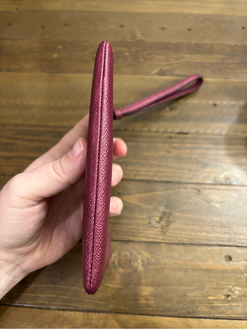 Coach Glitter Corner Zip Wristlet in Black Cherry - Picture 4 of 9